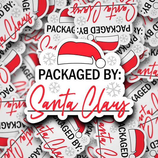 Packaged by Santa Christmas decoration stickers