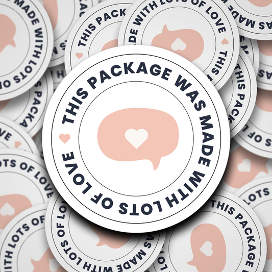 "Package Made with Lots Love" Clear Vinyl Stickers - Share the Warmth