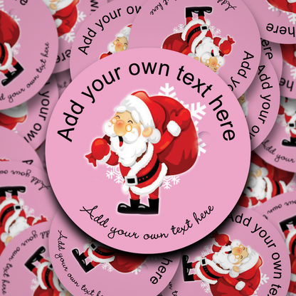 Santa themed personalised christmas stickers