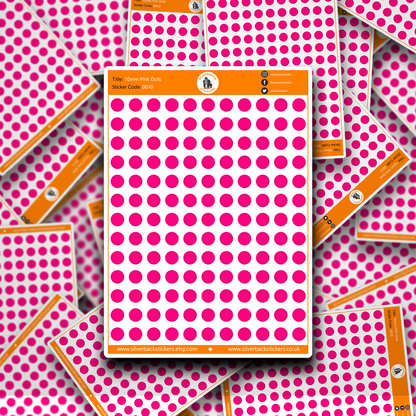 Sheets of Coloured dots for planners | 6 Different Colours