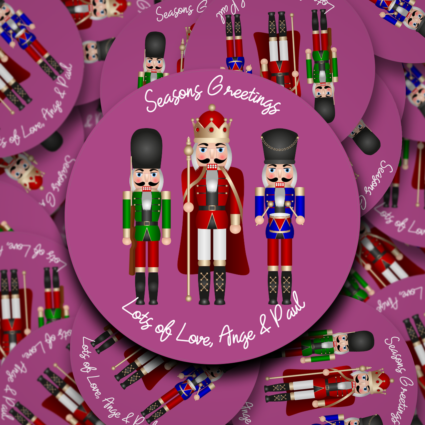 Nutcracker Christmas personalised stickers - 5 Colour Choices