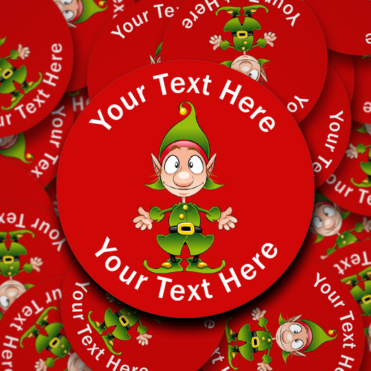 Boggle Eyed Elf personalised Christmas stickers - 9 Colour Options