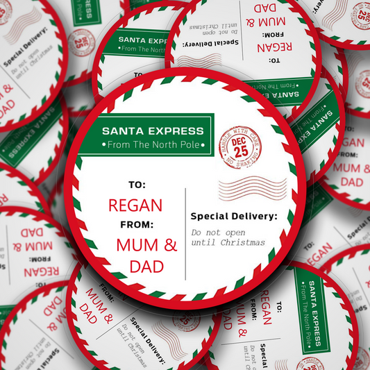 Santa express from the North Pole personalised Christmas Stickers