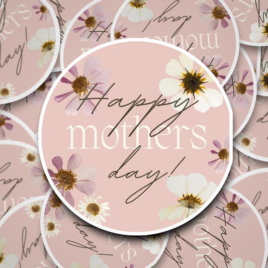 Happy Mothers day Stickers, Mothers day stickers with flowers