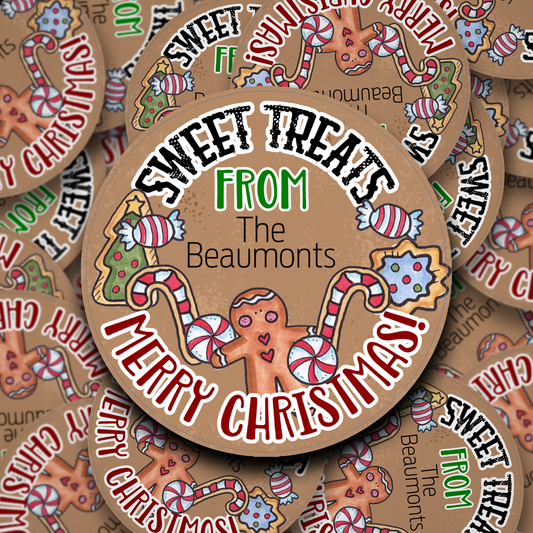 Sweet treats from the kitchen of ... personalised christmas stickers