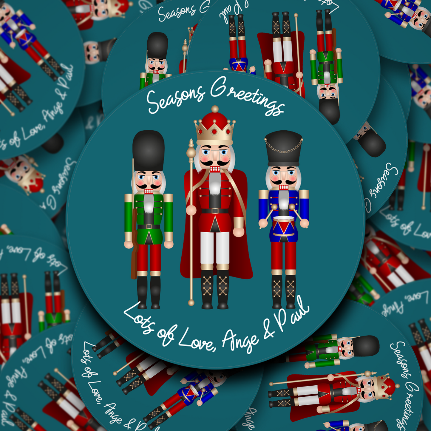 Nutcracker Christmas personalised stickers - 5 Colour Choices