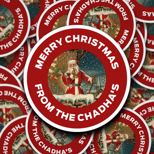Vintage personalised Christmas Stickers
