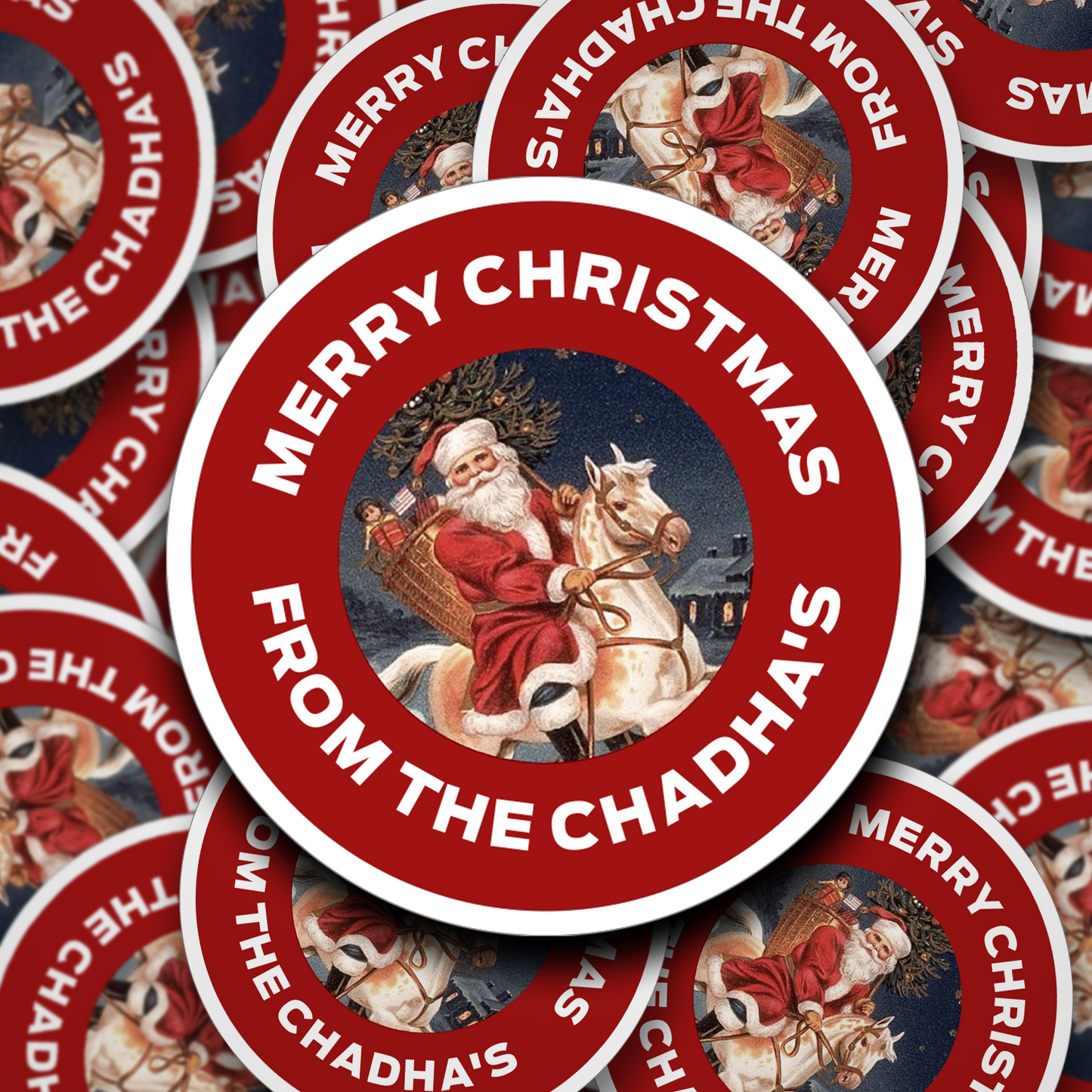 Vintage personalised Christmas Stickers