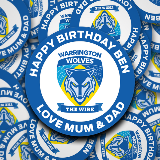 Warrington Wolves personalised stickers